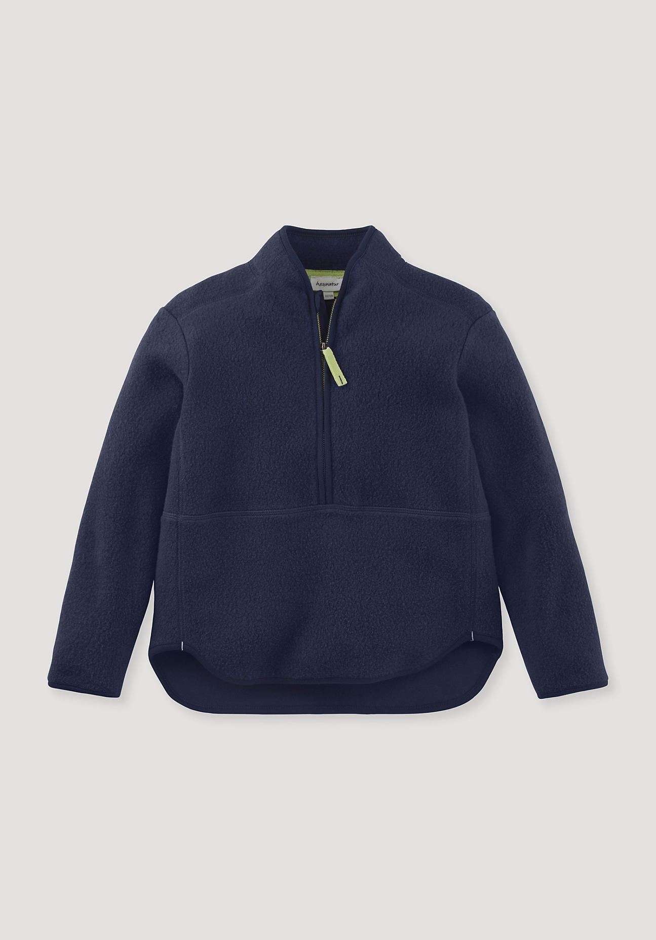 hessnatur Kinder Fleece Troyer Regular aus Bio-Baumwolle - blau Grösse110/116 von hessnatur