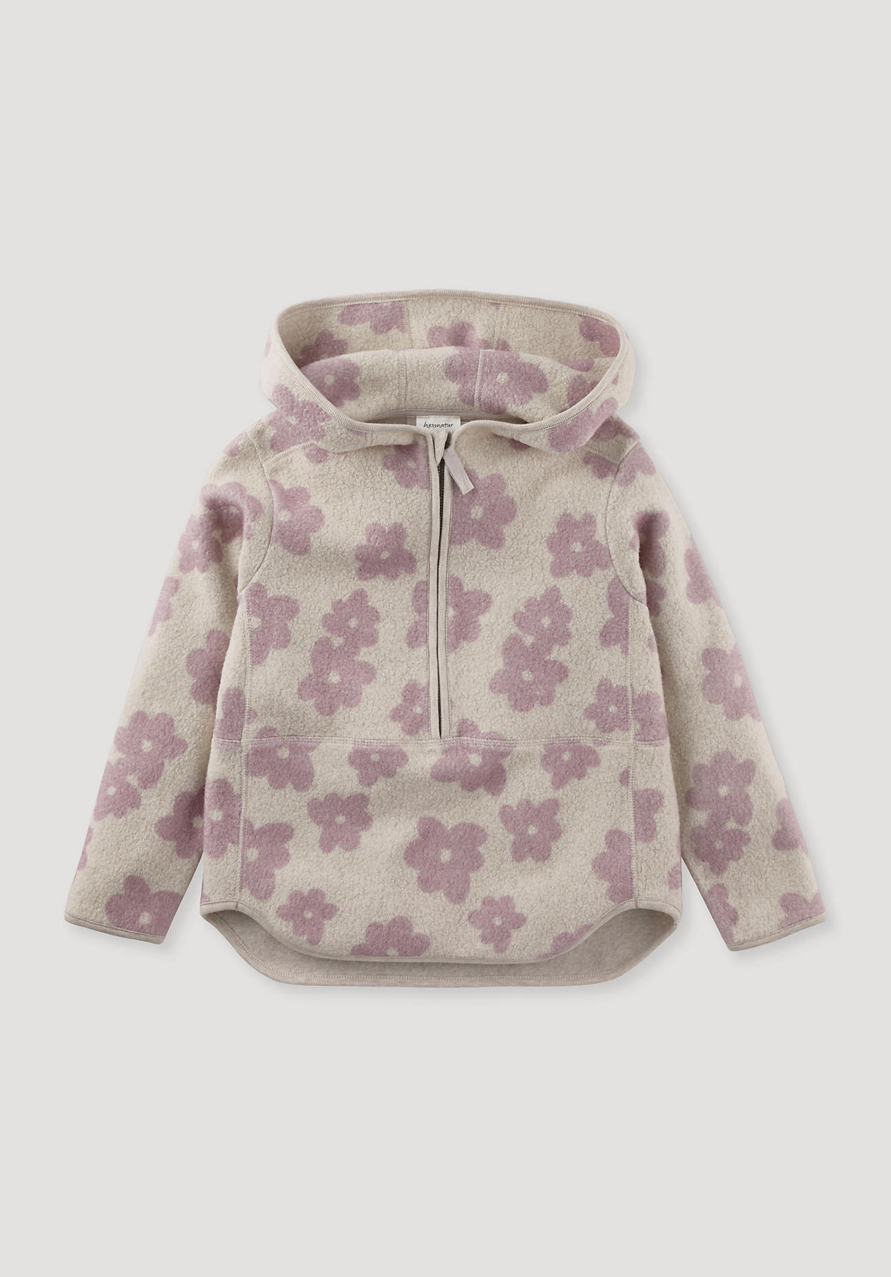 hessnatur Kinder Fleece Troyer Regular aus Bio-Baumwolle - rosa Grösse110/116 von hessnatur