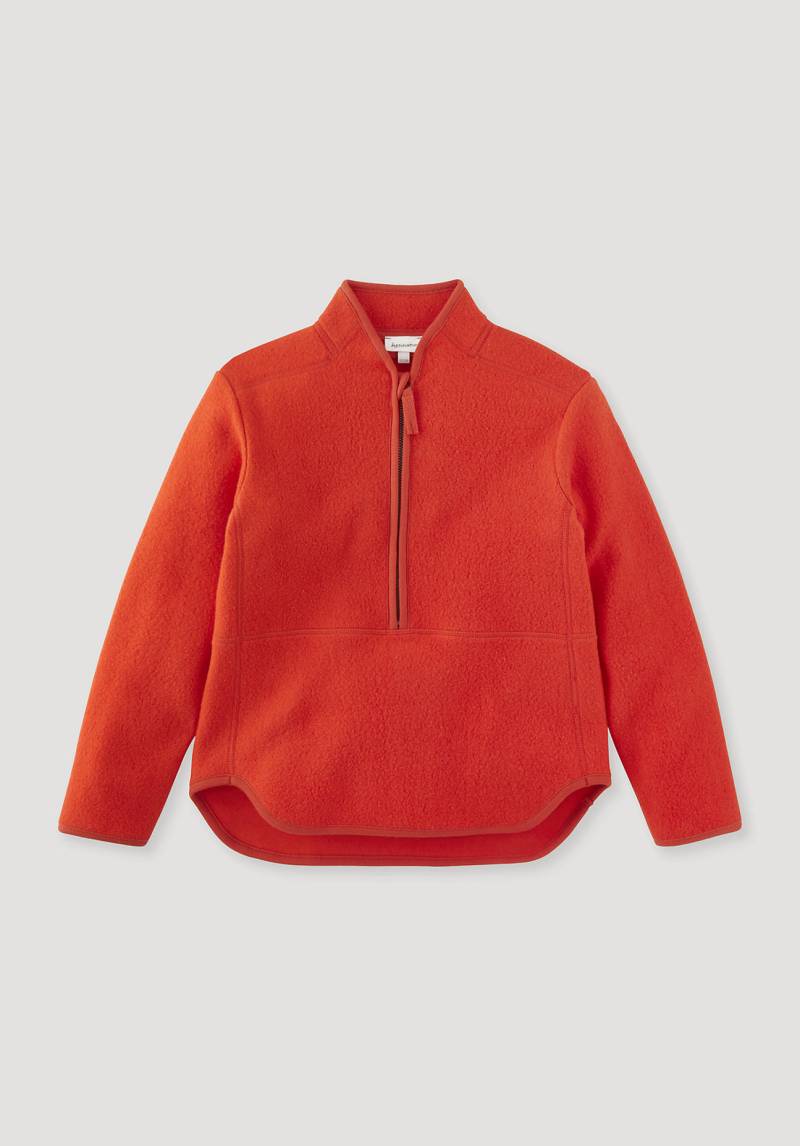 hessnatur Kinder Fleece Troyer Regular aus Bio-Baumwolle - rot Grösse110/116 von hessnatur