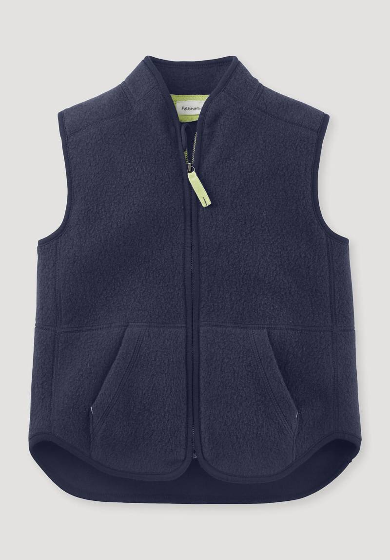 hessnatur Kinder Fleece Weste Regular aus Bio-Baumwolle - blau Grösse134/140 von hessnatur