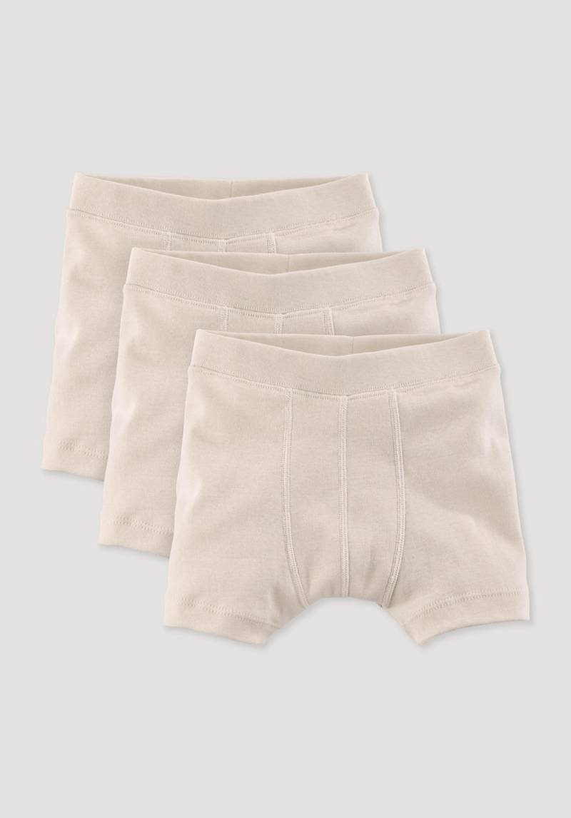 hessnatur Kinder Jungen Pants Slim 3er Pack aus Bio-Baumwolle - naturfarben Grösse110/116 von hessnatur