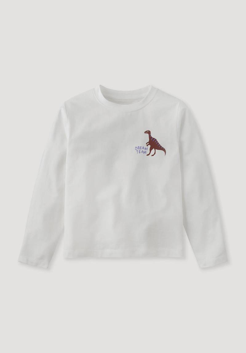 hessnatur Kinder Langarm Schlafshirt Regular MINI ME aus Bio-Baumwolle - weiß Grösse110/116 von hessnatur