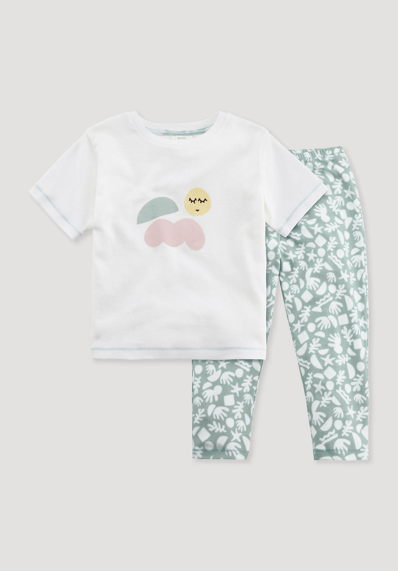 hessnatur Kinder Pyjama Regular aus Bio-Baumwolle - grün Grösse110/116 von hessnatur