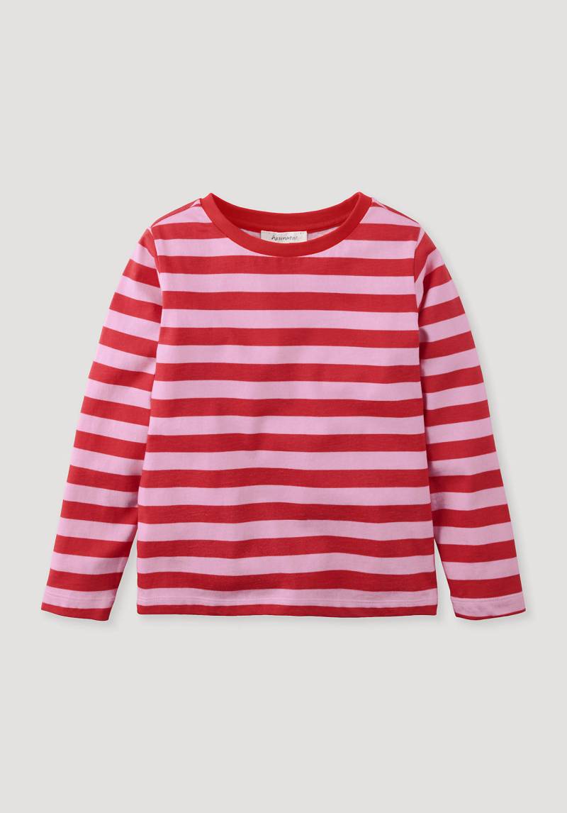 hessnatur Kinder Streifen Shirt Regular aus Bio-Baumwolle - rosa Grösse122/128 von hessnatur