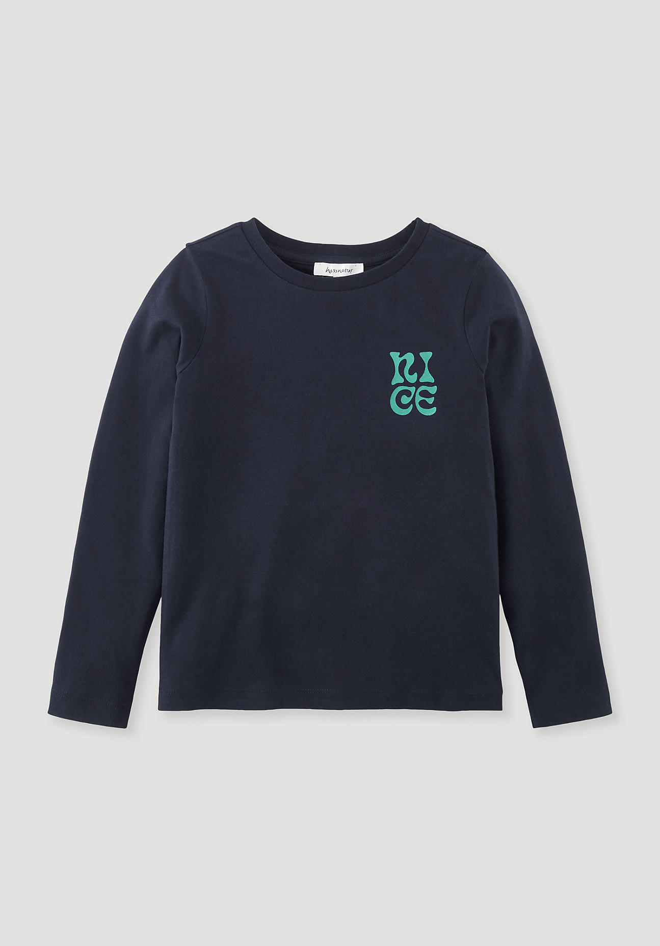 hessnatur Kinder Shirt Regular aus Bio-Baumwolle - blau Grösse122/128 von hessnatur