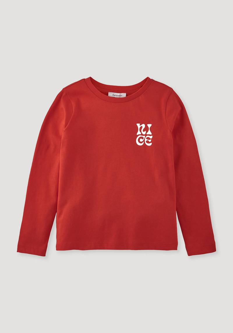 hessnatur Kinder Shirt Regular aus Bio-Baumwolle - rot Grösse110/116 von hessnatur