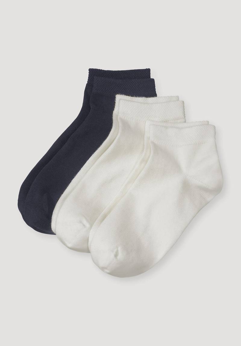 hessnatur Kinder Sneaker Socken aus Bio-Baumwolle - blau Grösse31-34 von hessnatur