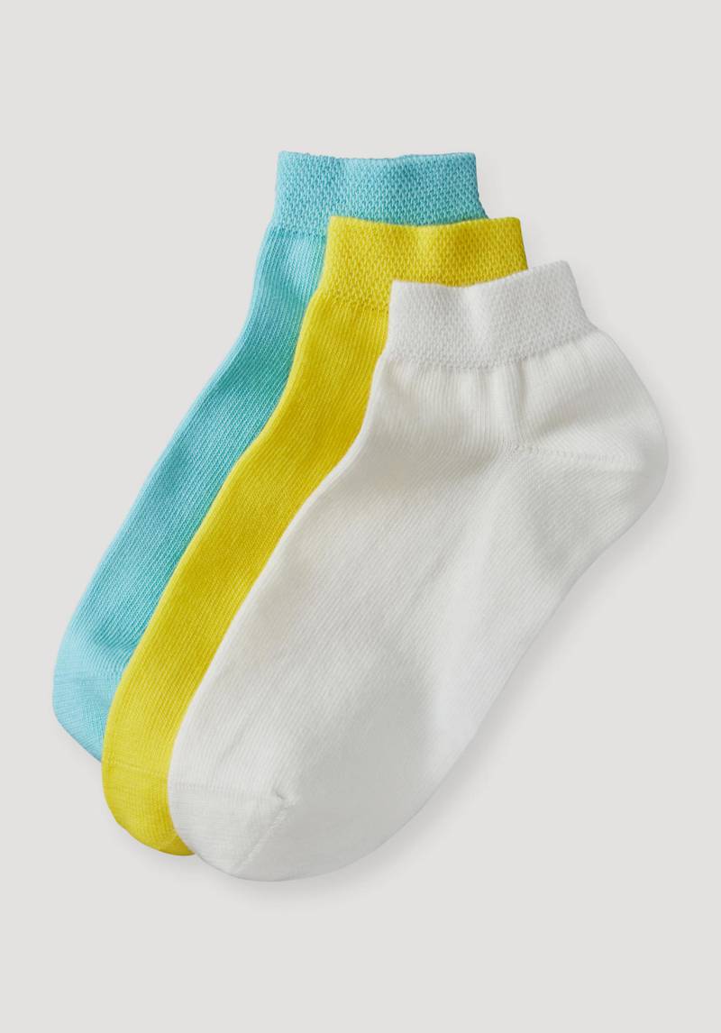 hessnatur Kinder Sneaker Socken aus Bio-Baumwolle - blau Grösse27-30 von hessnatur