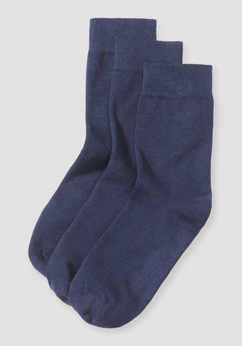 hessnatur Kinder Socken im 3er- Pack aus Bio-Baumwolle - blau Grösse27-30 von hessnatur