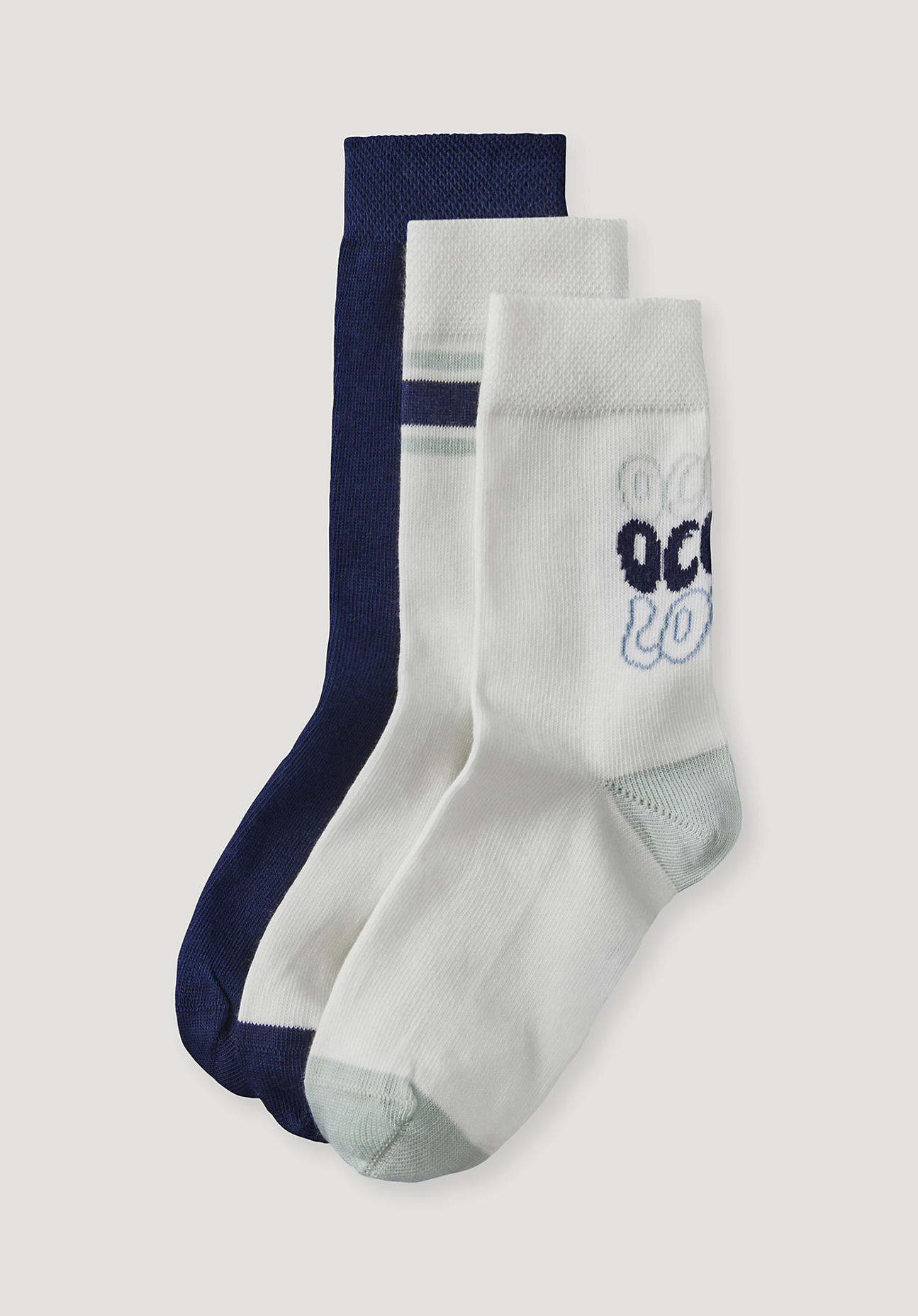 hessnatur Kinder Socken im 3er- Pack aus Bio-Baumwolle - helles jeansblau sortiert Grösse27-30 von hessnatur