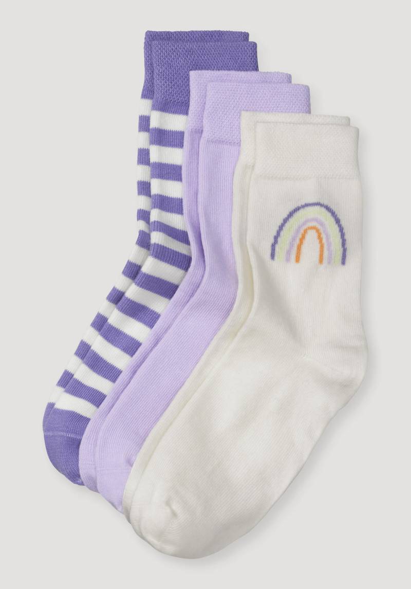 hessnatur Kinder Socken im 3er- Pack aus Bio-Baumwolle - lila Grösse39-42 von hessnatur