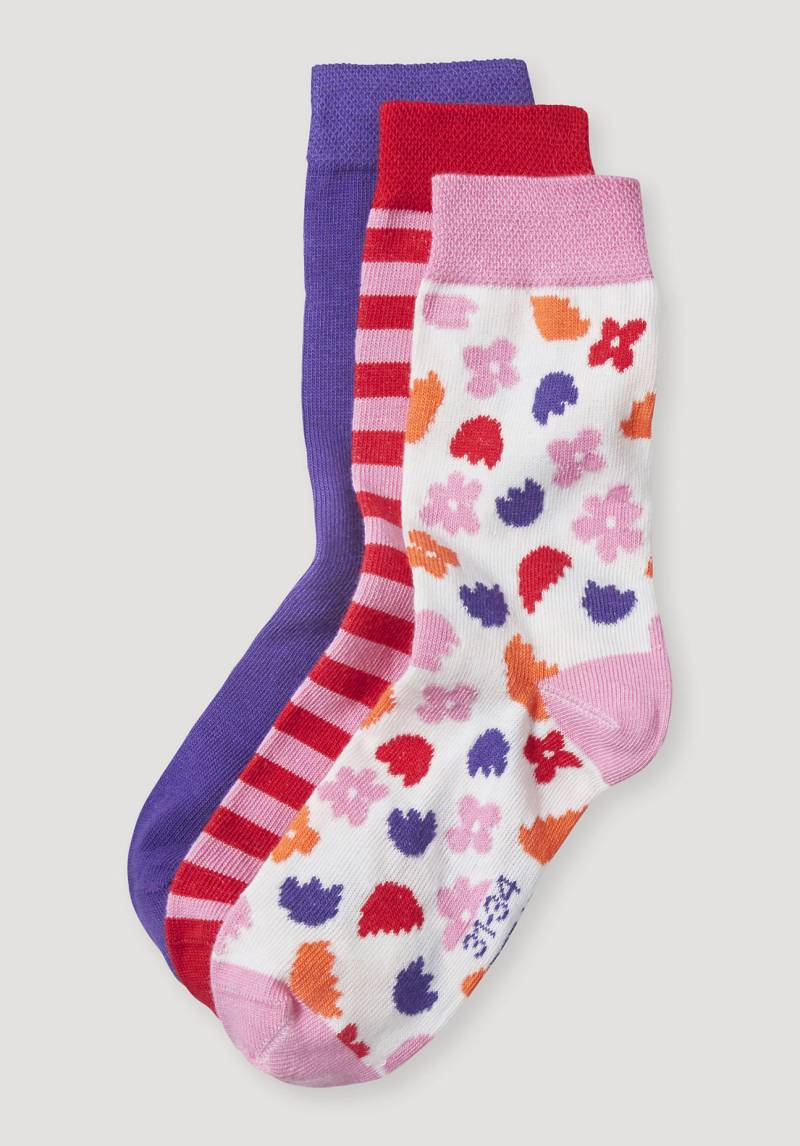 hessnatur Kinder Socken im 3er- Pack aus Bio-Baumwolle - rosa Grösse27-30 von hessnatur