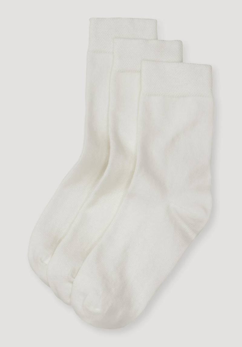 hessnatur Kinder Socken im 3er- Pack aus Bio-Baumwolle - weiß Grösse31-34 von hessnatur