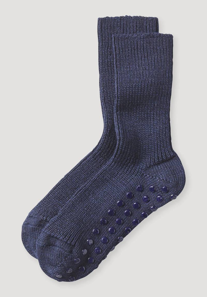 hessnatur Kinder Stoppersocke aus Bio-Merinowolle - blau Grösse29/30 von hessnatur