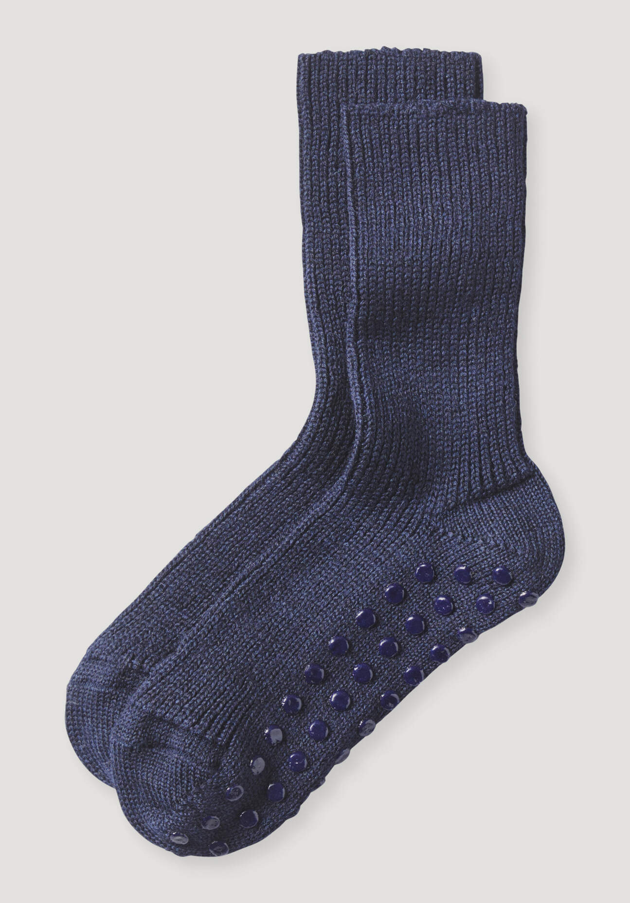 hessnatur Kinder Stoppersocke aus Bio-Merinowolle - blau Grösse31/32 von hessnatur