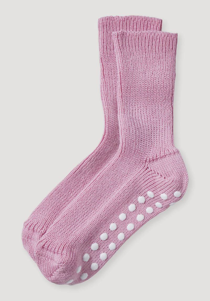 hessnatur Kinder Stoppersocke aus Bio-Merinowolle - rosa Grösse31/32 von hessnatur