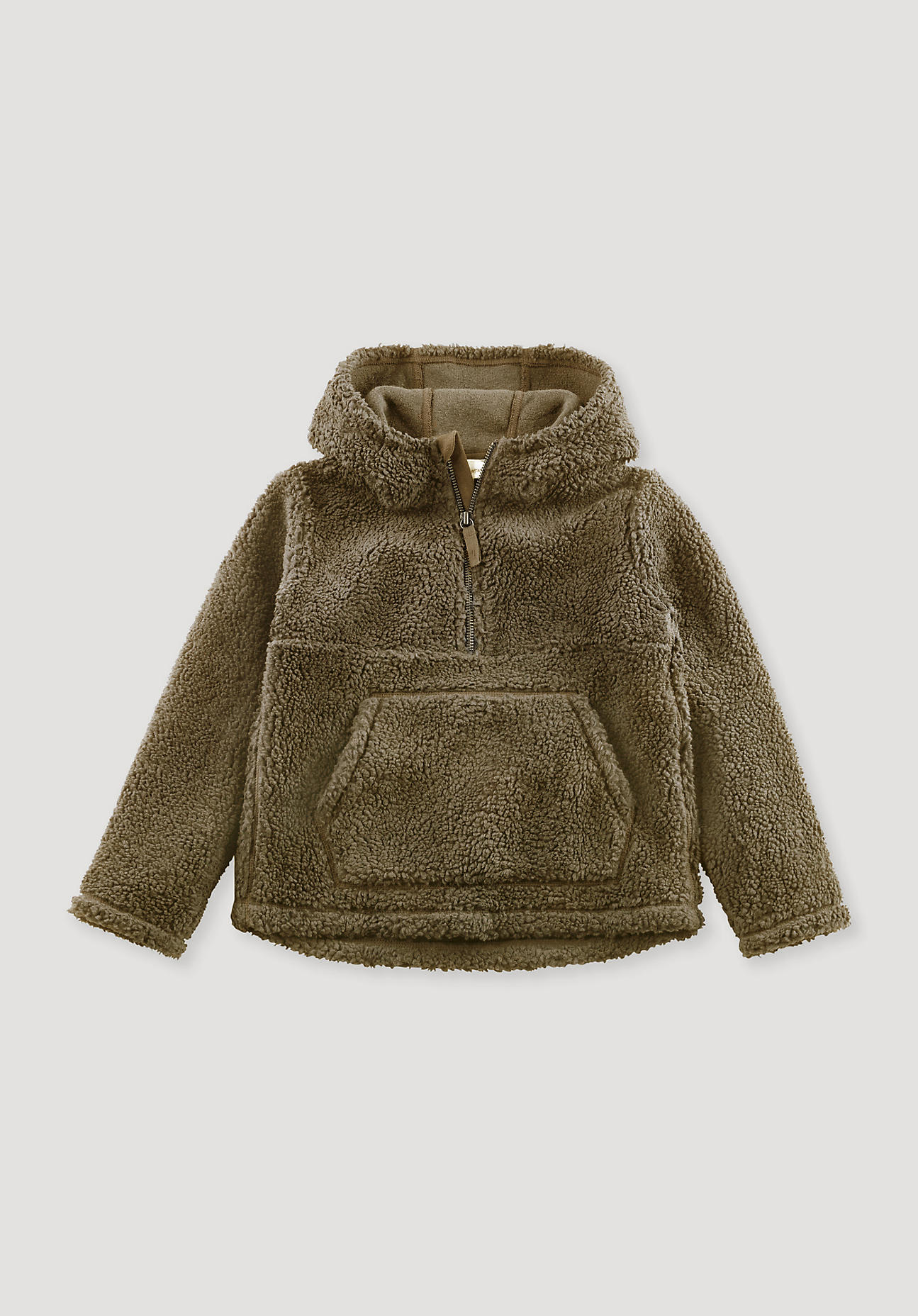 hessnatur Kinder Teddy Sweatshirt Regular aus Bio-Baumwolle - braun Grösse110/116 von hessnatur