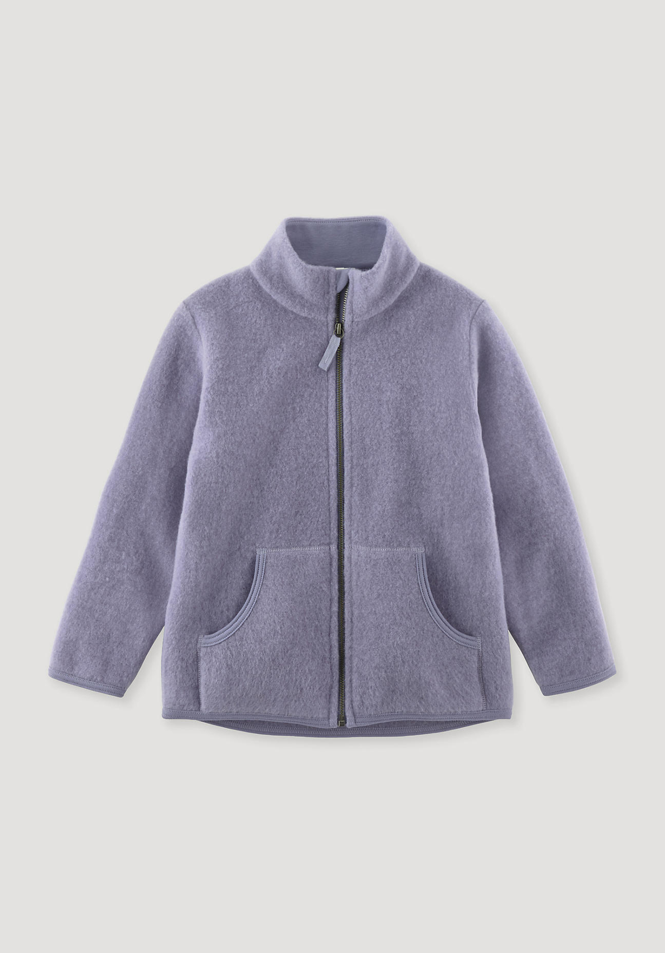 hessnatur Kinder Wollfleece Jacke Regular - lila Grösse110/116 von hessnatur