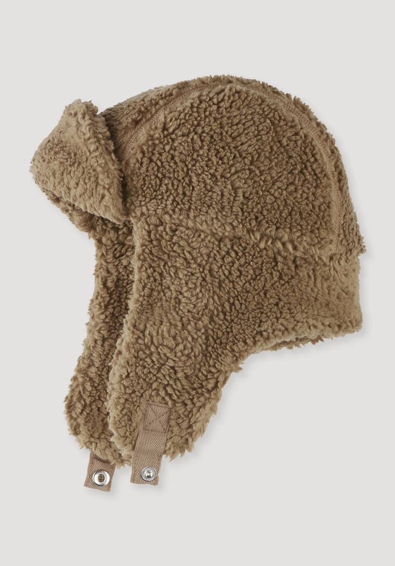 hessnatur Kinderaccessoires Teddy Mütze aus Bio-Baumwolle - braun Grösse49/51 von hessnatur