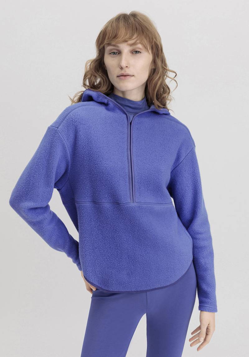 hessnatur Loungewear Fleece Hoodie Relaxed ACTIVE LIGHT aus Bio-Baumwolle - blau GrösseL von hessnatur