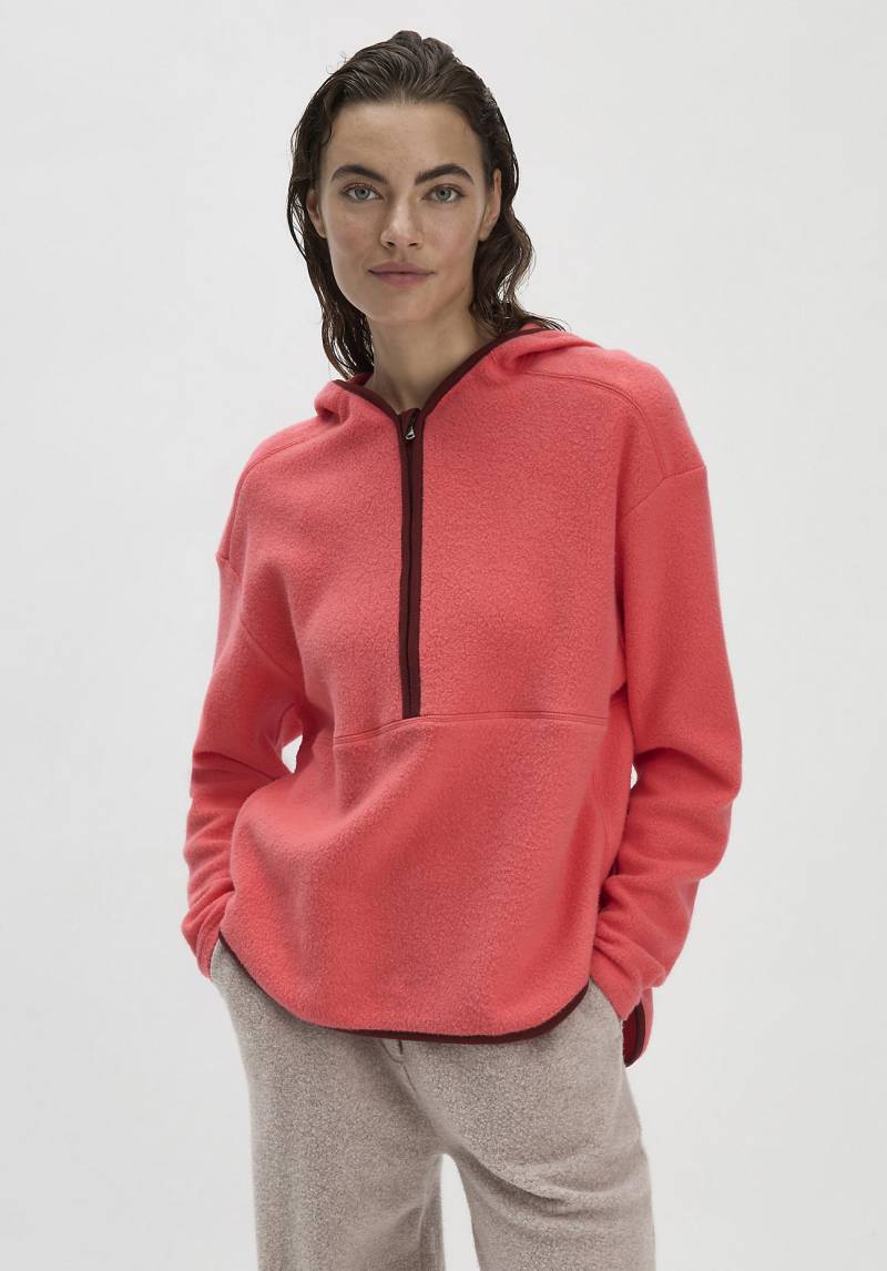 hessnatur Loungewear Fleece Hoodie Relaxed ACTIVE LIGHT aus Bio-Baumwolle - rot GrösseL von hessnatur