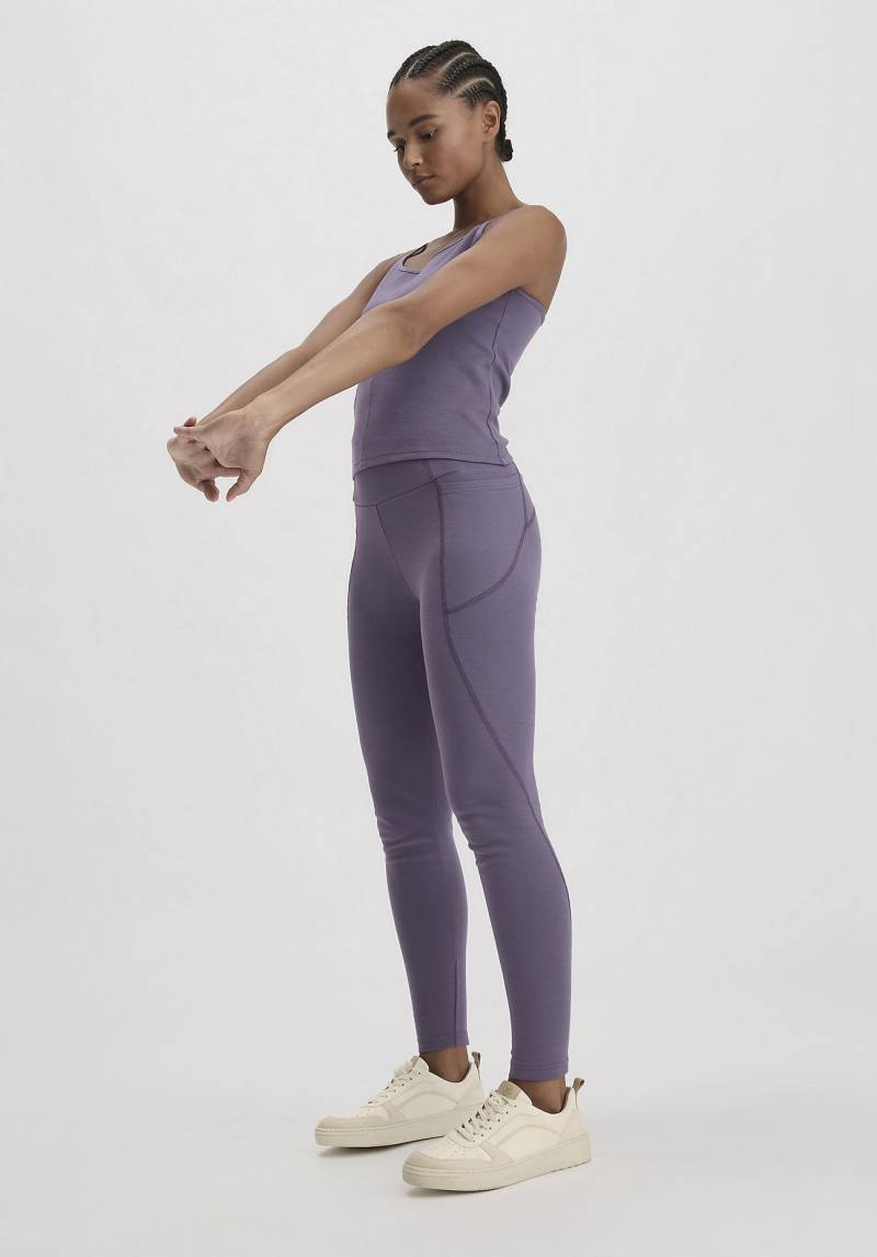 hessnatur Loungewear Leggings Fitted High Waist ACTIVE COMFORT aus Bio-Baumwolle - lila GrösseL/k von hessnatur