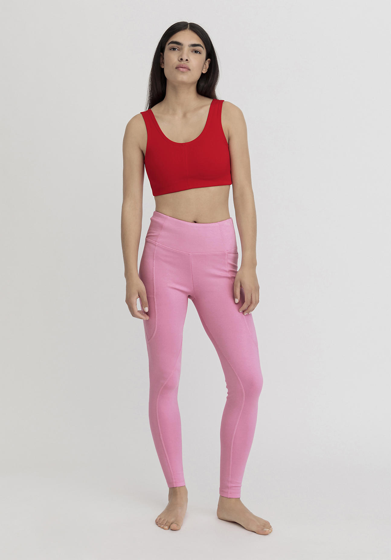 hessnatur Loungewear Leggings Fitted High Waist ACTIVE COMFORT aus TENCEL™ Modal - rosa GrösseL/k von hessnatur