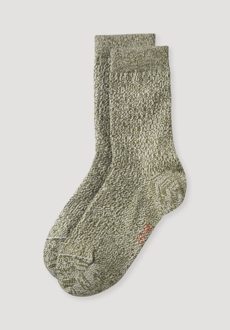 hessnatur Mouliné-Socken aus Bio-Baumwolle - grün Grösse35-37 von hessnatur