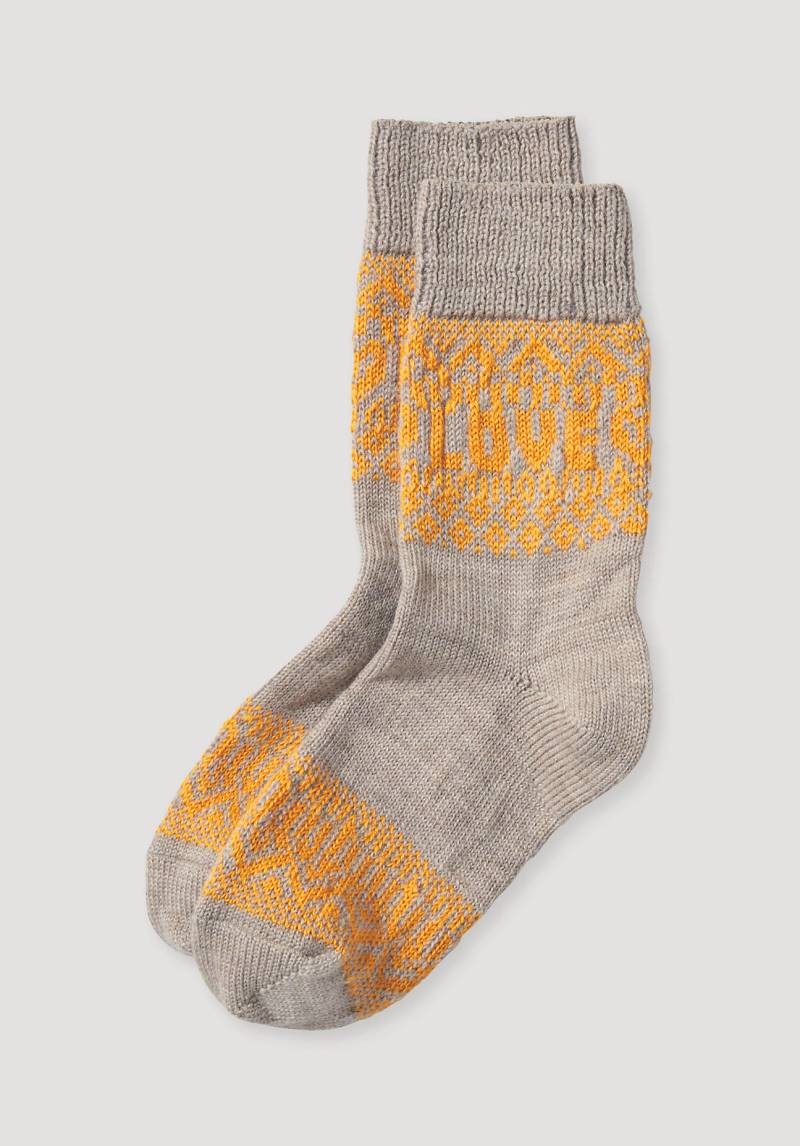 hessnatur Norwegersocke aus Bio-Merino - orange Grösse40/41 von hessnatur