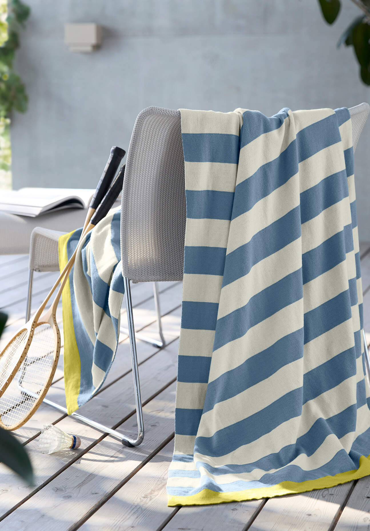 hessnatur Plaid BARI aus Bio-Baumwolle - blau Grösse130x180 cm hessnatur Plaid BARI aus Bio-Baumwolle - blau Grösse130x180 cm von hessnatur