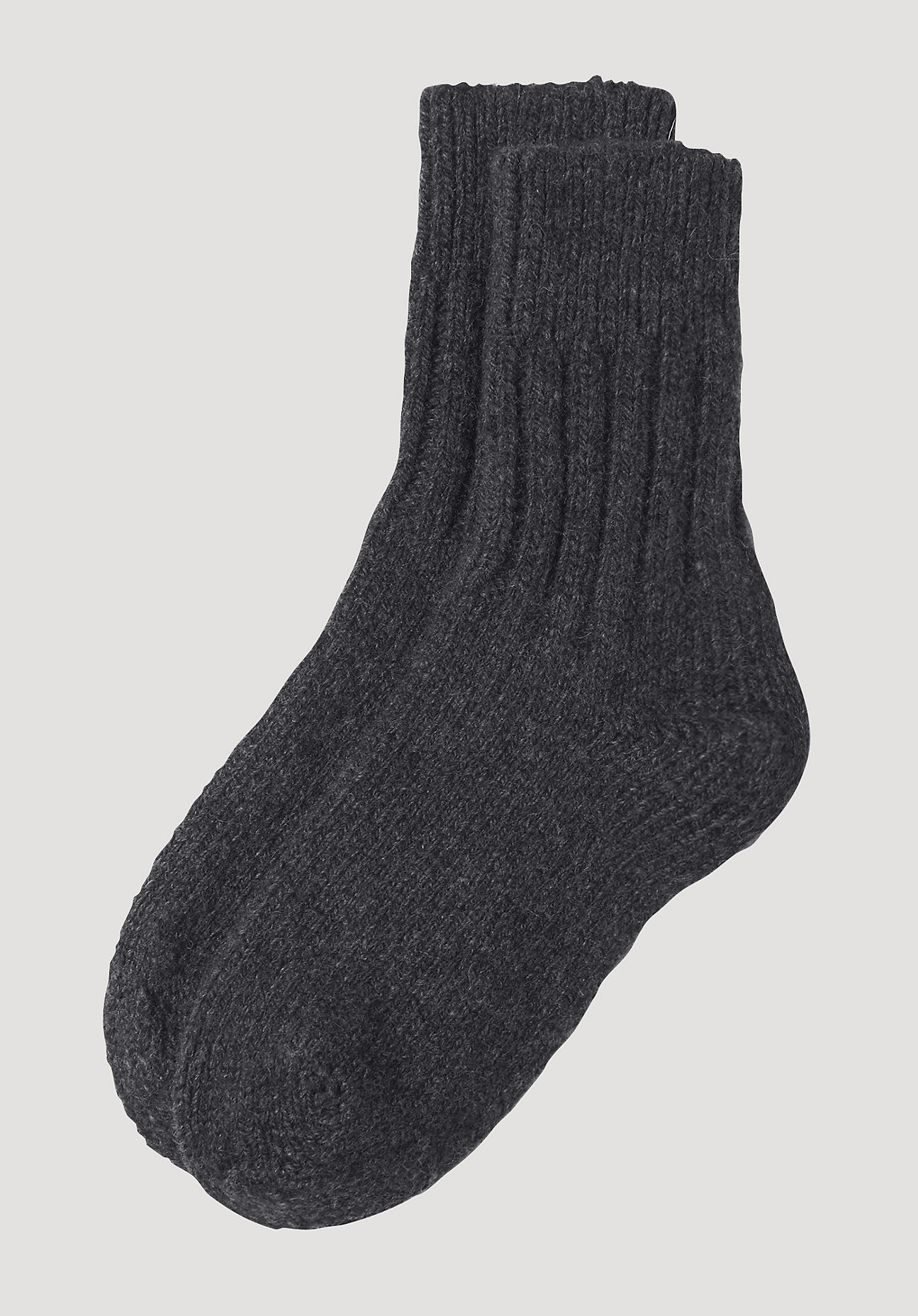 hessnatur Unisex Stricksocken aus Bio-Merinowolle - grau Grösse44/45 von hessnatur