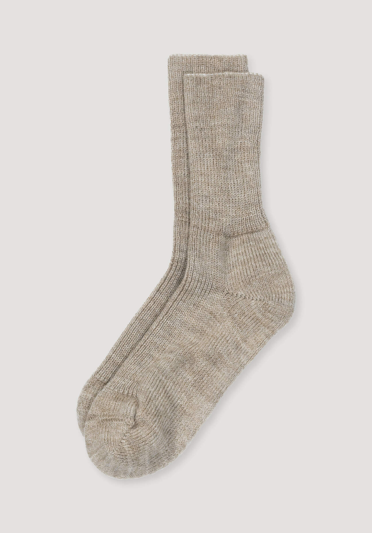 hessnatur Wollsocke aus Bio-Merinowolle - beige Grösse38/39 von hessnatur