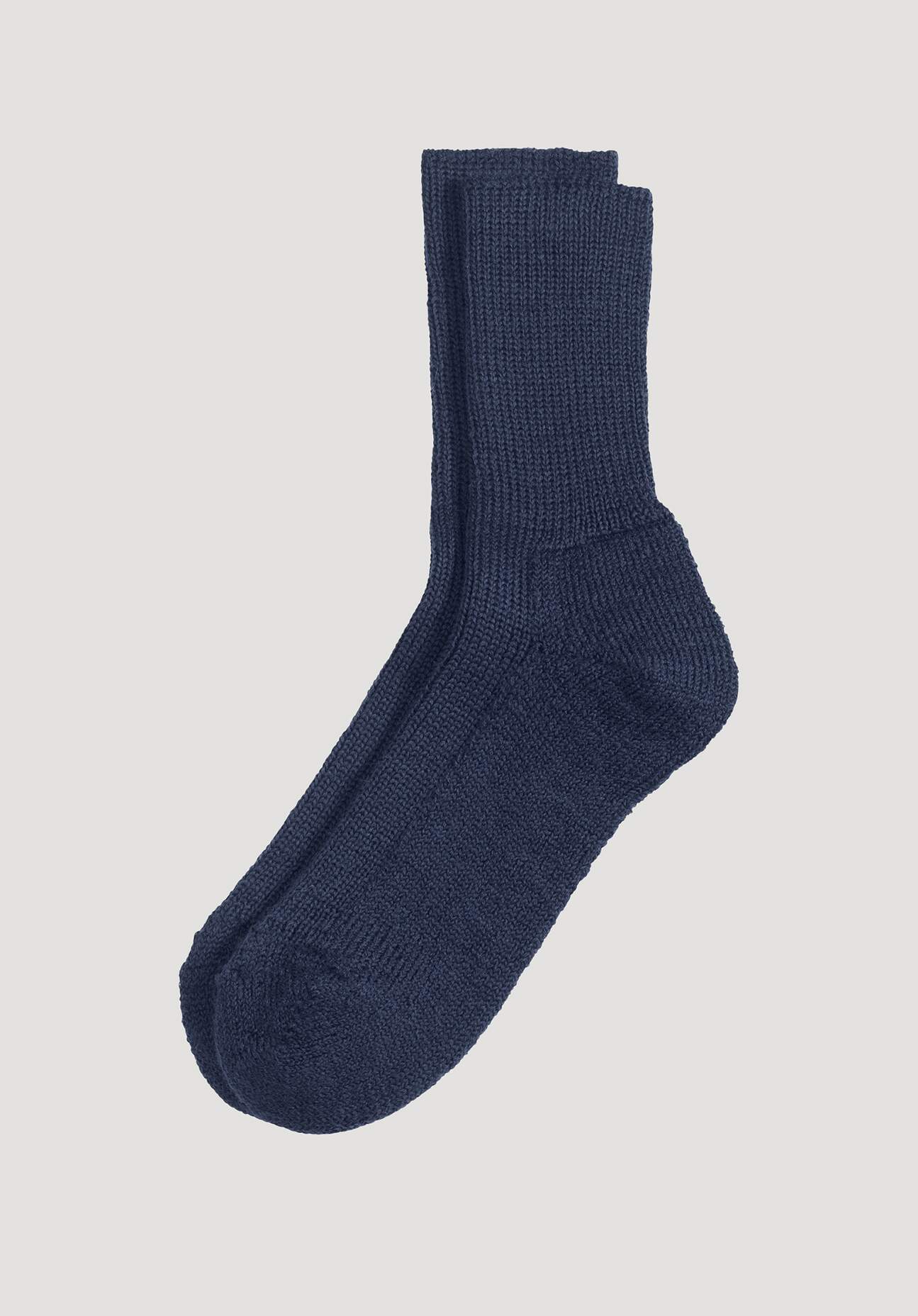 hessnatur Wollsocke aus Bio-Merinowolle - blau Grösse36/37 von hessnatur