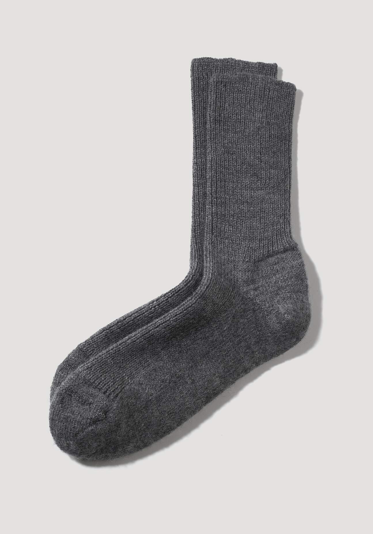 hessnatur Wollsocke aus Bio-Merinowolle - grau Grösse38/39 von hessnatur