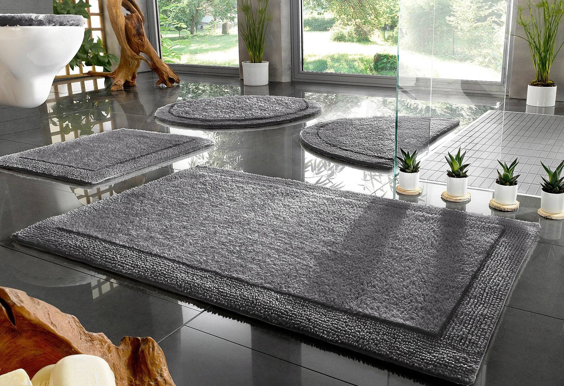 my home Badematte »Kapra, Badvorleger, Badezimmer Teppich«, beidseitig nutzbar-fussbodenheizungsgeeignet-strapazierfähig, mit Bordüre, Badteppich, Badematte my home Badematte »Kapra, Badvorleger, Badezimmer Teppich«, beidseitig nutzbar-fussbodenheizungsgeeignet-strapazierfähig, mit Bordüre, Badteppich, Badematte von My Home