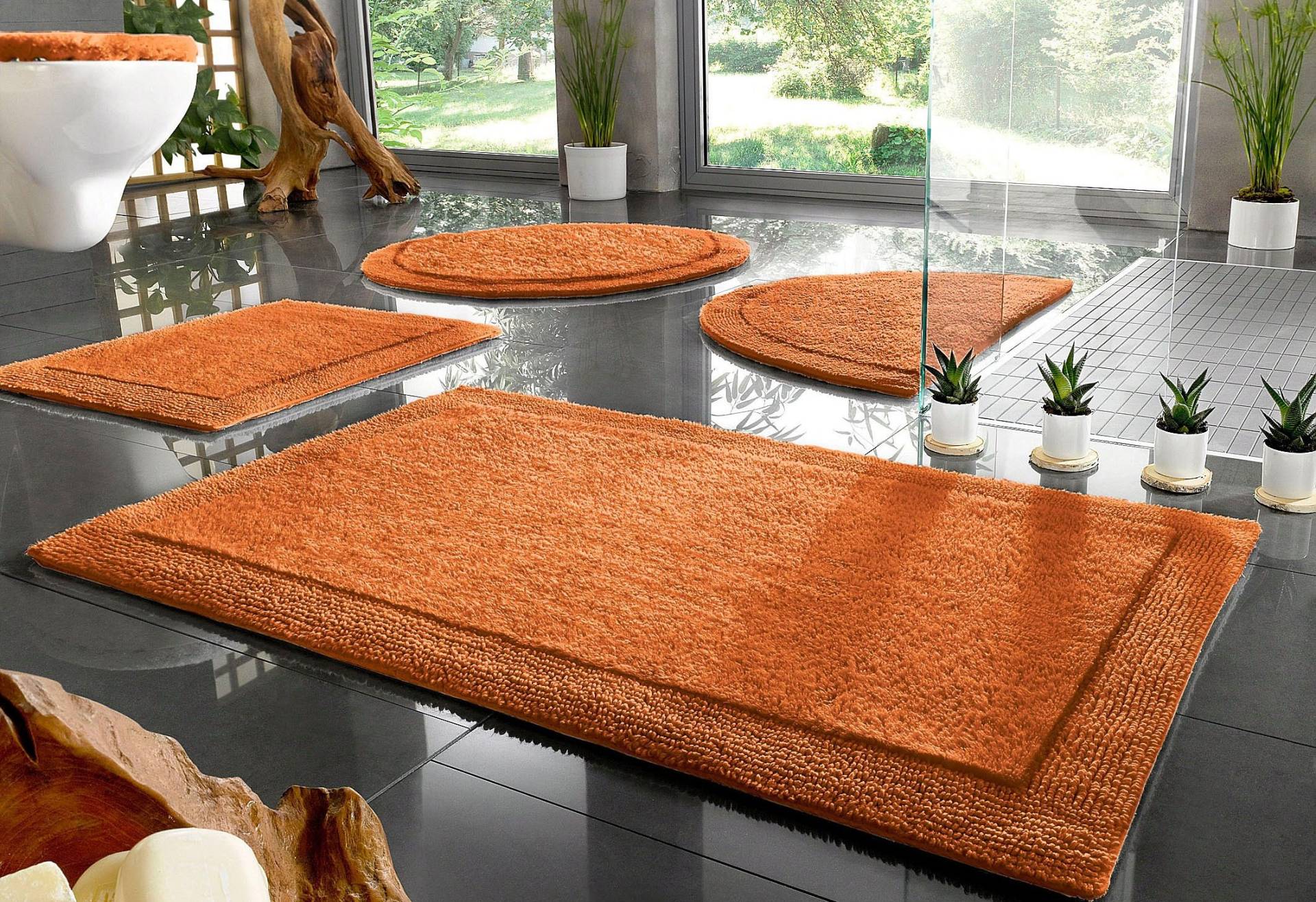 my home Badematte »Kapra, Badvorleger, Badezimmer Teppich«, beidseitig nutzbar-fussbodenheizungsgeeignet-strapazierfähig, mit Bordüre, Badteppich, Badematte my home Badematte »Kapra, Badvorleger, Badezimmer Teppich«, beidseitig nutzbar-fussbodenheizungsgeeignet-strapazierfähig, mit Bordüre, Badteppich, Badematte von My Home