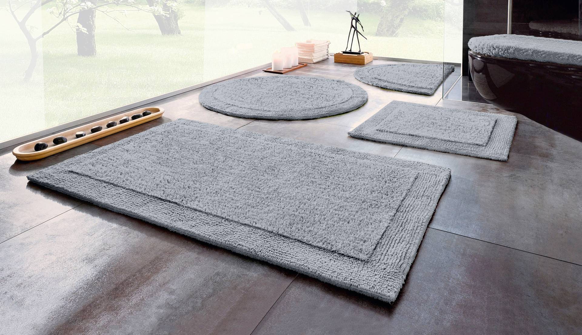 my home Badematte »Kapra, Badvorleger, Badezimmer Teppich«, beidseitig nutzbar-fussbodenheizungsgeeignet-strapazierfähig, mit Bordüre, Badteppich, Badematte my home Badematte »Kapra, Badvorleger, Badezimmer Teppich«, beidseitig nutzbar-fussbodenheizungsgeeignet-strapazierfähig, mit Bordüre, Badteppich, Badematte von My Home