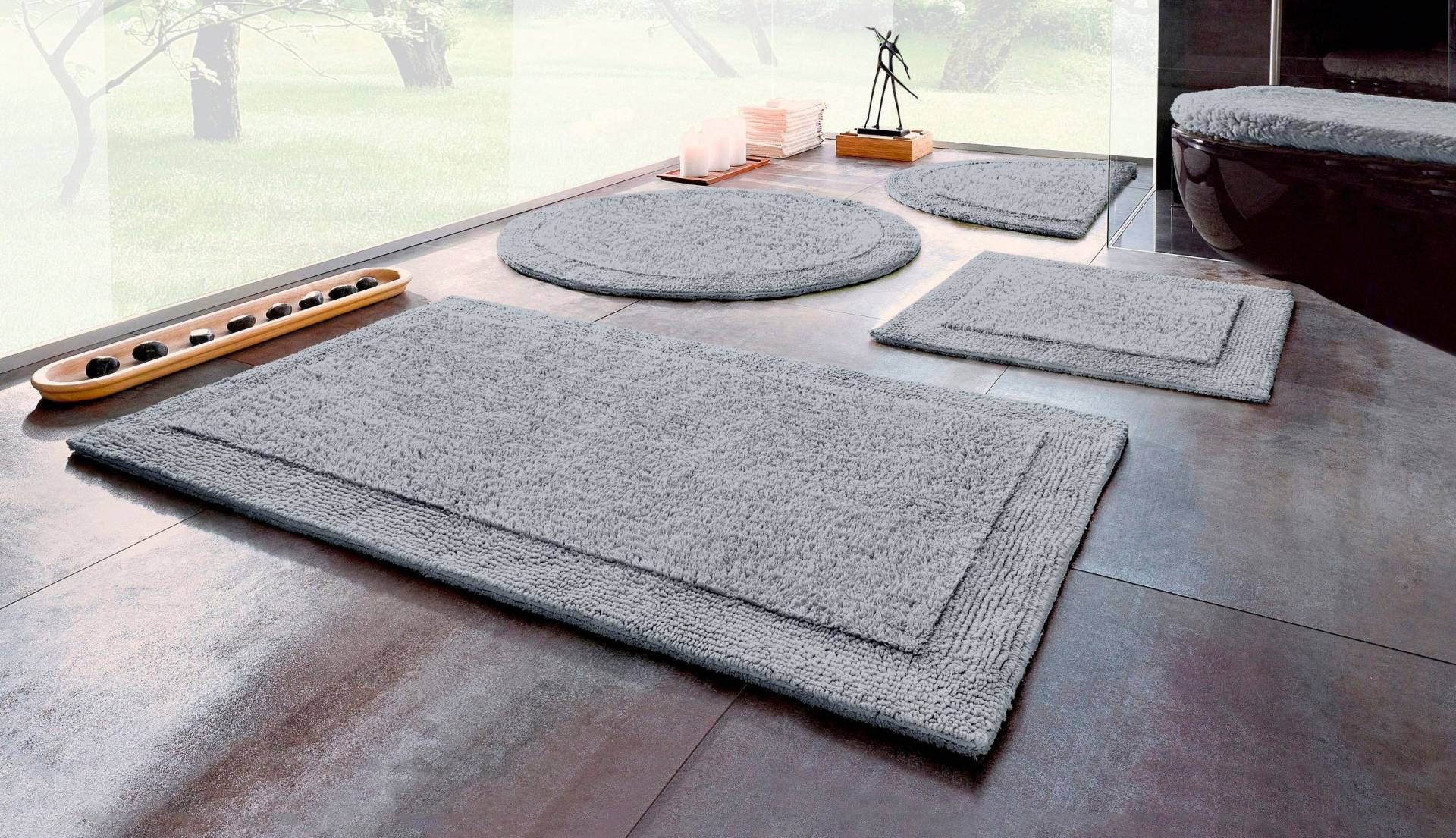 my home Badematte »Kapra, Badvorleger, Badezimmer Teppich«, beidseitig nutzbar-fussbodenheizungsgeeignet-strapazierfähig, mit Bordüre, Badteppich, Badematte my home Badematte »Kapra, Badvorleger, Badezimmer Teppich«, beidseitig nutzbar-fussbodenheizungsgeeignet-strapazierfähig, mit Bordüre, Badteppich, Badematte von My Home