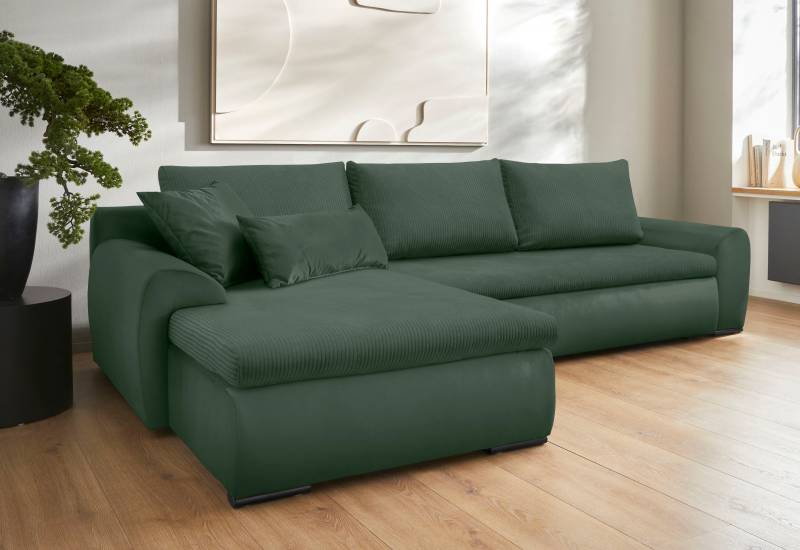 Home affaire Ecksofa Win L-Form, wahlweise mit Bettfunktion und Bettkasten von home affaire