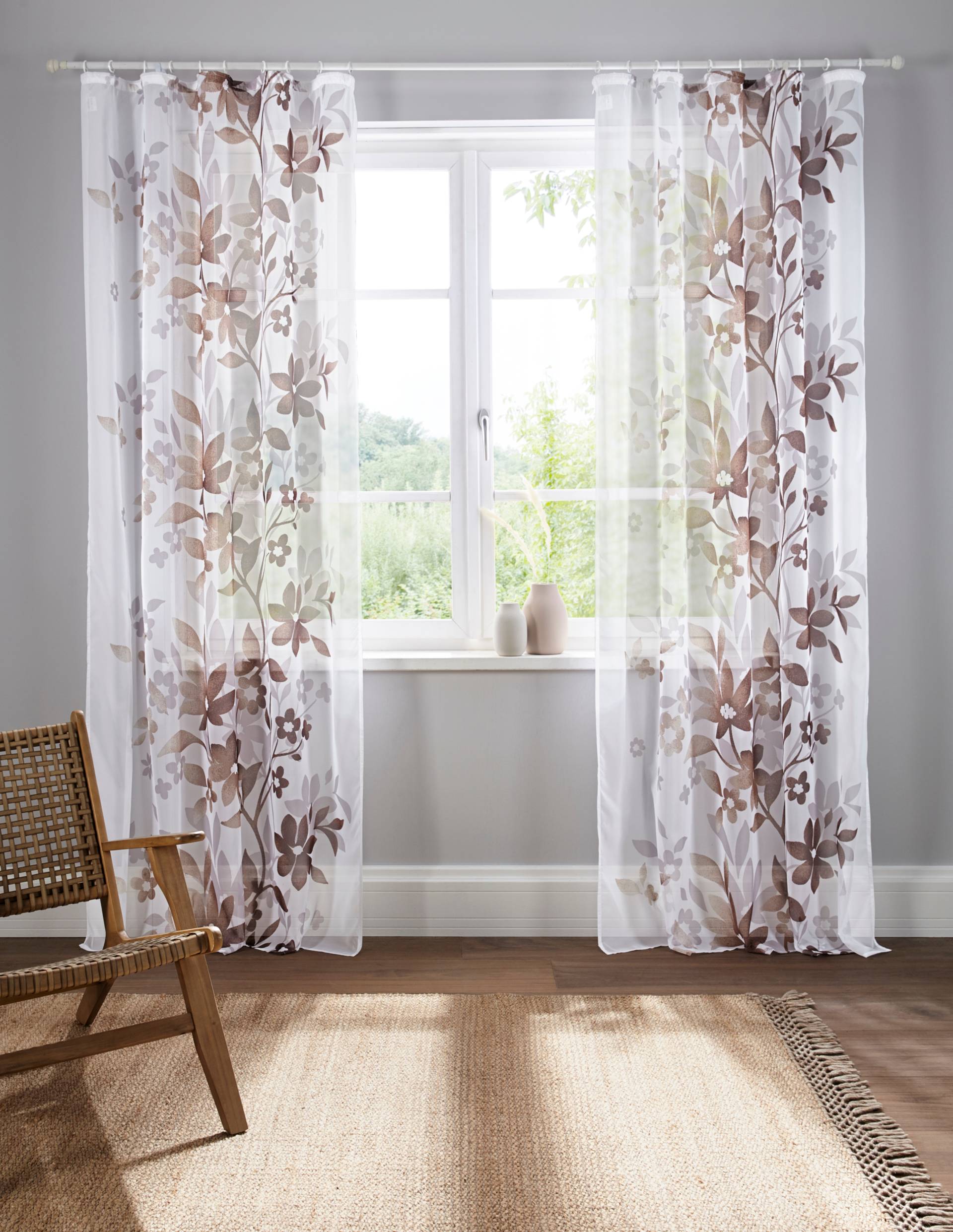 Home affaire Gardine »Ina«, (2 St.), transparent, 2-er Set, einseitig bedruckt, Voile Home affaire Gardine »Ina«, (2 St.), transparent, 2-er Set, einseitig bedruckt, Voile von home affaire