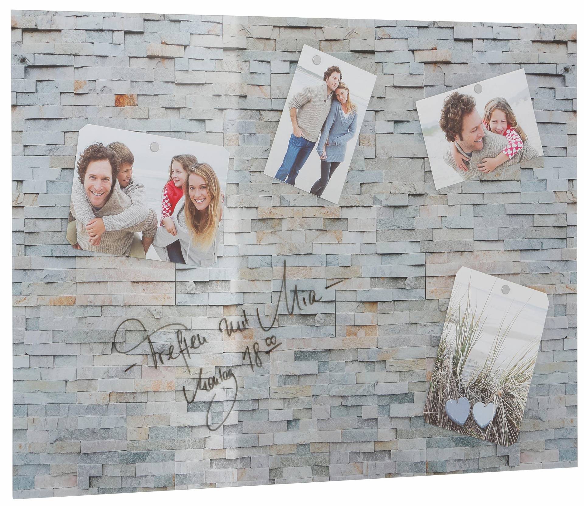 Home affaire Magnettafel »Stone Wall«, (1 tlg.), Memoboard, Acrylglas, Stein, magnetisch, Tafel von home affaire