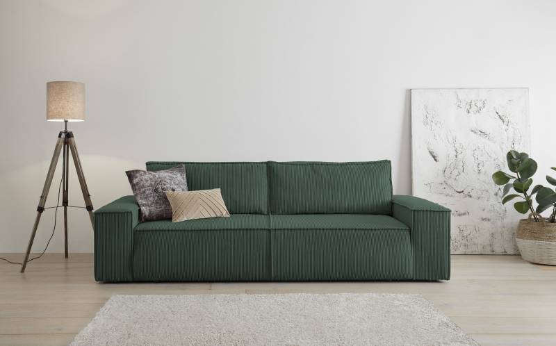 Home affaire 3-Sitzer »SHERWOOD Schlafsofa (257cm) Cord, Samtvelours, Vintage-Lederoptik«, Schlaffunktion mit Bettkasten (ca. 136/200cm) von home affaire