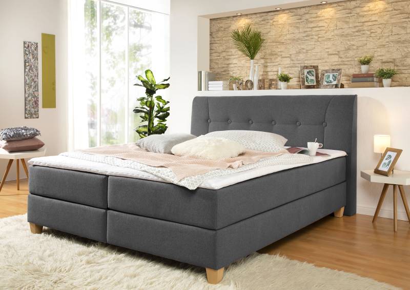 Home affaire Boxspringbett »Calloway«, inkl. Topper, XXL-Ausführung, in 4 Farben, 5 Breiten, 3 Matratzenarten von home affaire