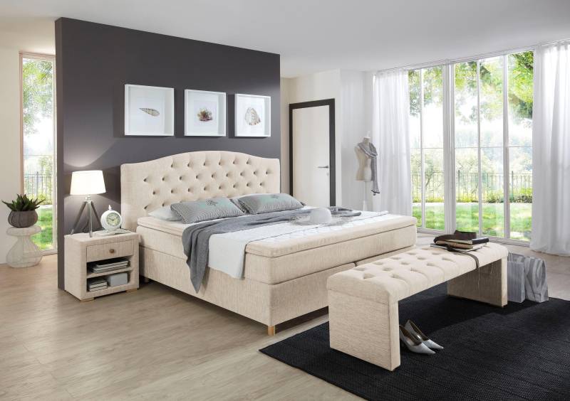 Home affaire Boxspringbett »Claire«, mit Vollmassiv-Unterbox, incl. Topper, verschiedene Härtegrade von home affaire