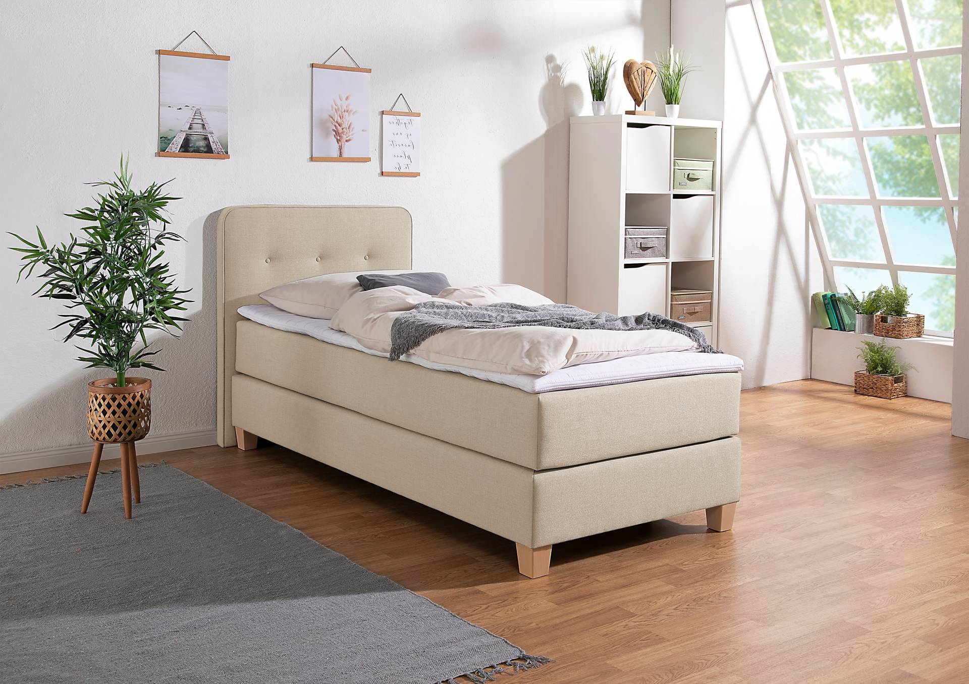 Home affaire Boxspringbett »Fargo«, inkl. Topper, in 3 Matratzenarten, viele Farben, in 6 Breiten von home affaire