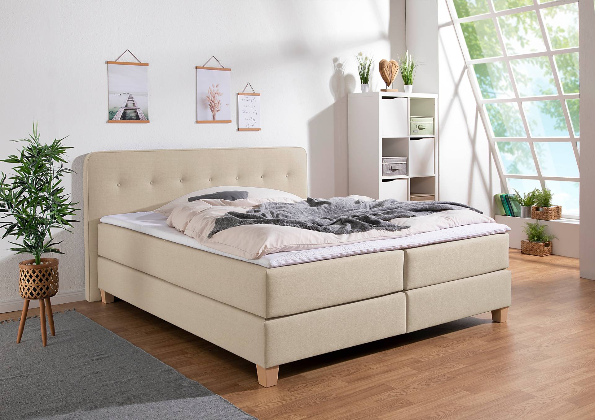 Home affaire Boxspringbett »Fargo«, inkl. Topper, in 3 Matratzenarten, viele Farben, in 6 Breiten von home affaire