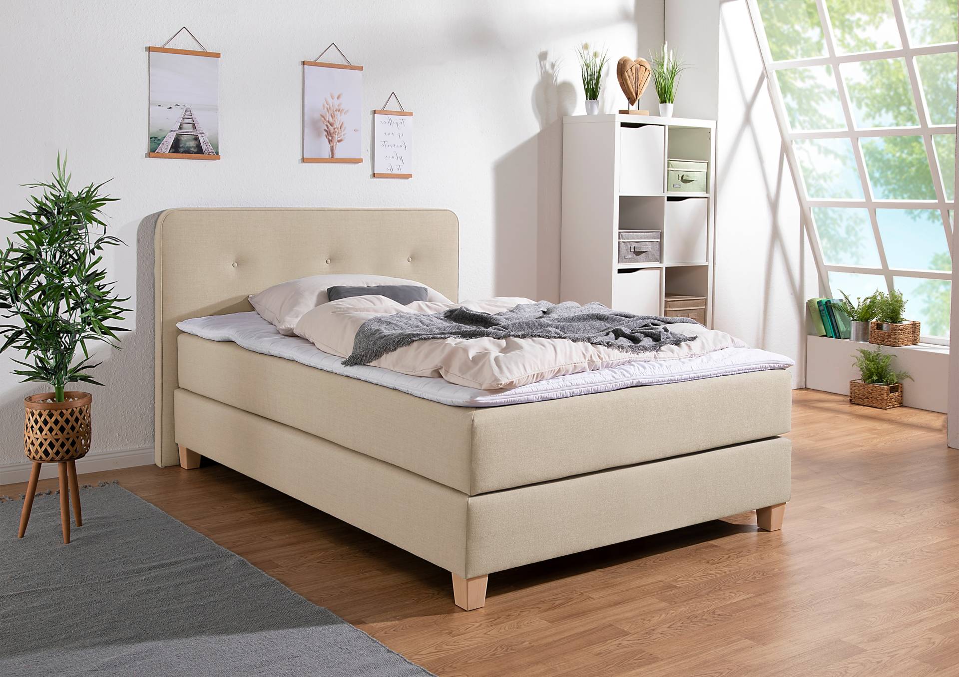 Home affaire Boxspringbett »Fargo«, inkl. Topper, in 3 Matratzenarten, viele Farben, in 6 Breiten von home affaire