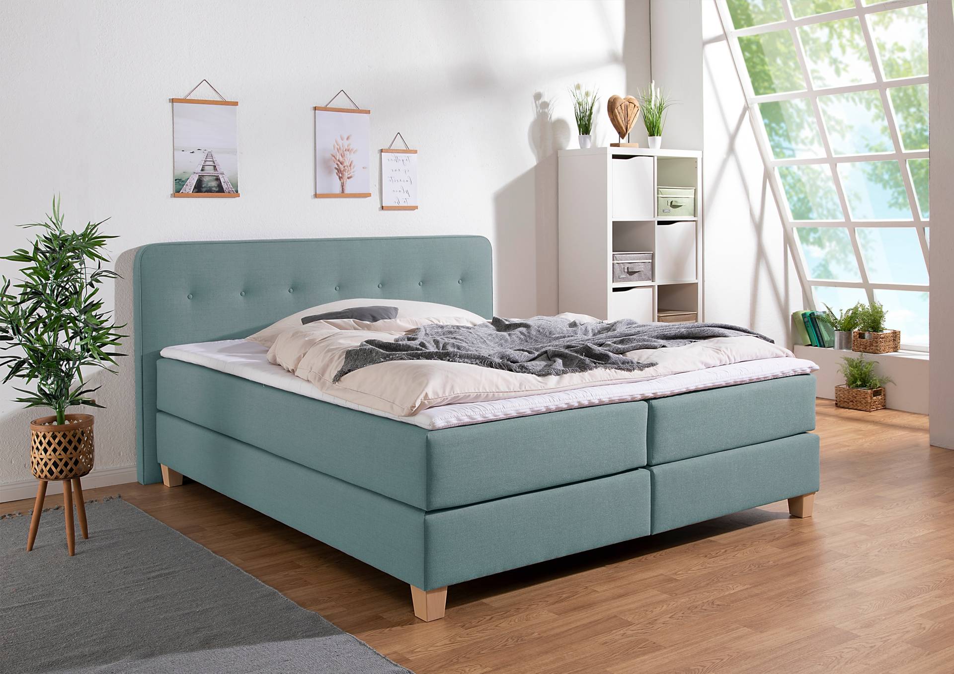 Home affaire Boxspringbett »Fargo«, inkl. Topper, in 3 Matratzenarten, viele Farben, in 6 Breiten von home affaire