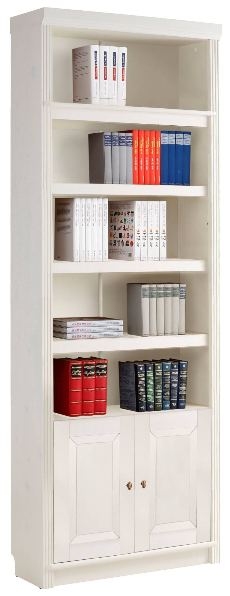 Home affaire Bücherregal »Soeren«, aus massiver Kiefer, Höhe 220 cm, mit 2 Holztüren, viel Stauraum von home affaire