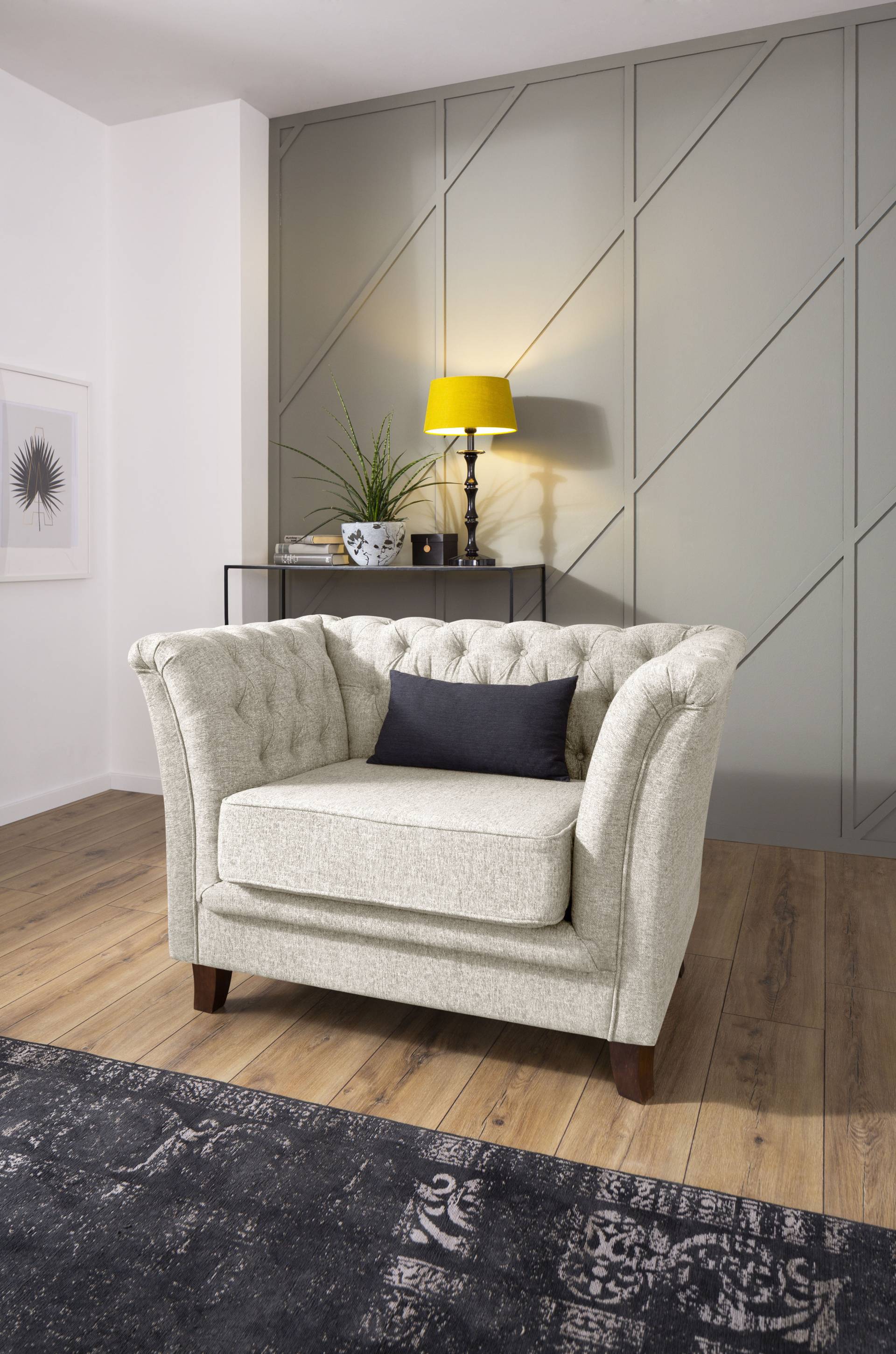 Home affaire Chesterfield-Sessel »Dover Sessel«, passend zur "Dover"-Serie mit Knopfheftung und losem Sitzkissen von home affaire